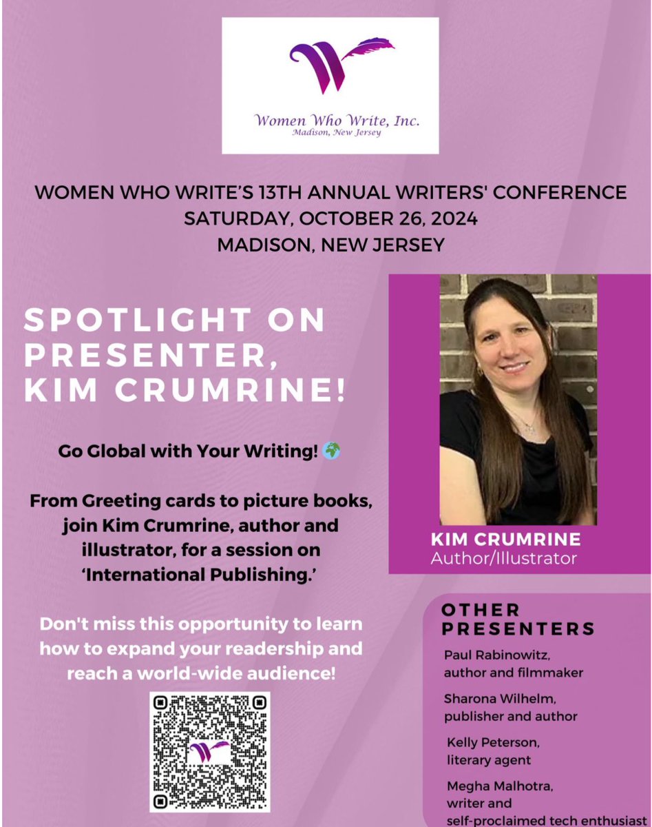 KimCrumrine2's tweet photo. Women Who Write is a gem of an organization. It’s not too late to sign up for our conference! I’ll be sharing words of wisdom from Minibombo, who published my debut picture book this past May. 😊 https://t.co/Xn6dX1H7zY