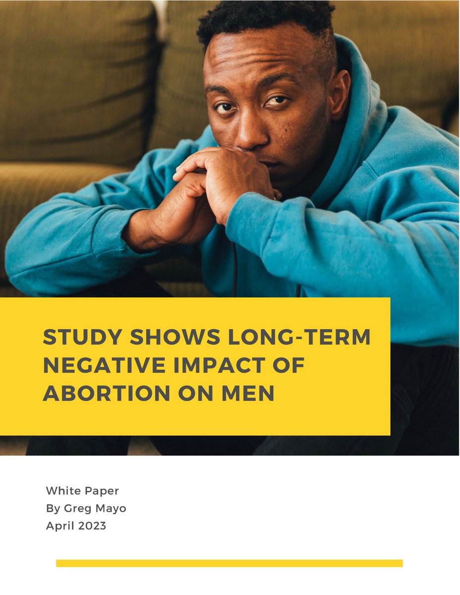 JewsProLife's tweet photo. https://t.co/Abra6fzKzD

Groundbreaking white paper reports on how men experience pain, remorse, anger and regret when they are involved in the abortion decision. https://t.co/CVztFm5HI9