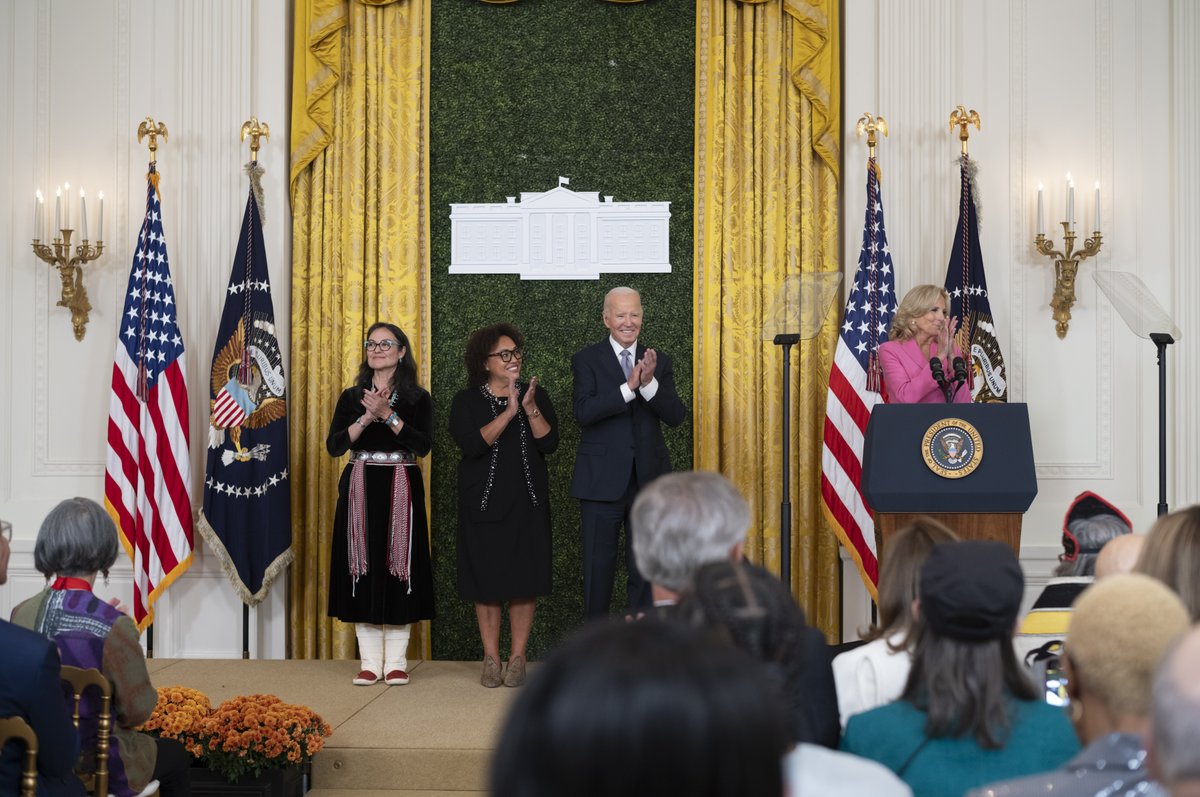 Maria Rosario Jackson, PhD (@neaartschairmrj) on Twitter photo I was delighted to join <a href="/POTUS/">President Donald J. Trump</a> at the <a href="/WhiteHouse/">The White House</a> yesterday to help recognize the 2022 & 2023 National Medal of Arts classes. These luminaries of film, stage, music, & visual art exhibit mastery of their crafts, illuminate vital truths, & help us see our shared humanity. I was delighted to join <a href="/POTUS/">President Donald J. Trump</a> at the <a href="/WhiteHouse/">The White House</a> yesterday to help recognize the 2022 & 2023 National Medal of Arts classes. These luminaries of film, stage, music, & visual art exhibit mastery of their crafts, illuminate vital truths, & help us see our shared humanity.