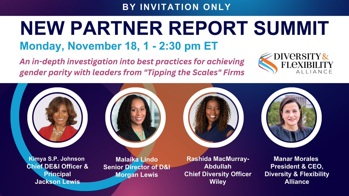 Diversity & Flexibility Alliance (@dfalliance) on Twitter photo Join us on 11/18 for our 2024 New Partner Report Summit where we'll share insights from our research & discuss trends with experts.  
Join us to learn how your organization can achieve #genderparity too!
loom.ly/ORwFrI0 Join us on 11/18 for our 2024 New Partner Report Summit where we'll share insights from our research & discuss trends with experts.  
Join us to learn how your organization can achieve #genderparity too!
loom.ly/ORwFrI0