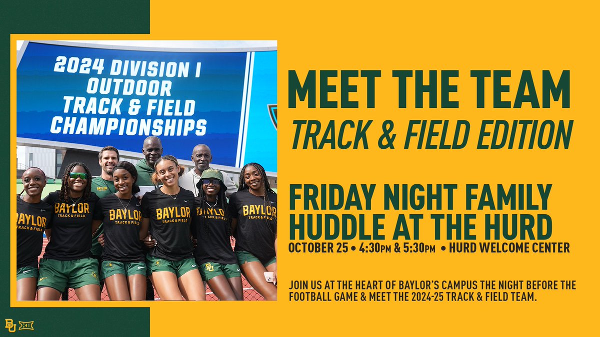 Homecoming and Huddle at the Hurd?! No better Friday to come out and meet our team! 🤩

#SicEm 🐻