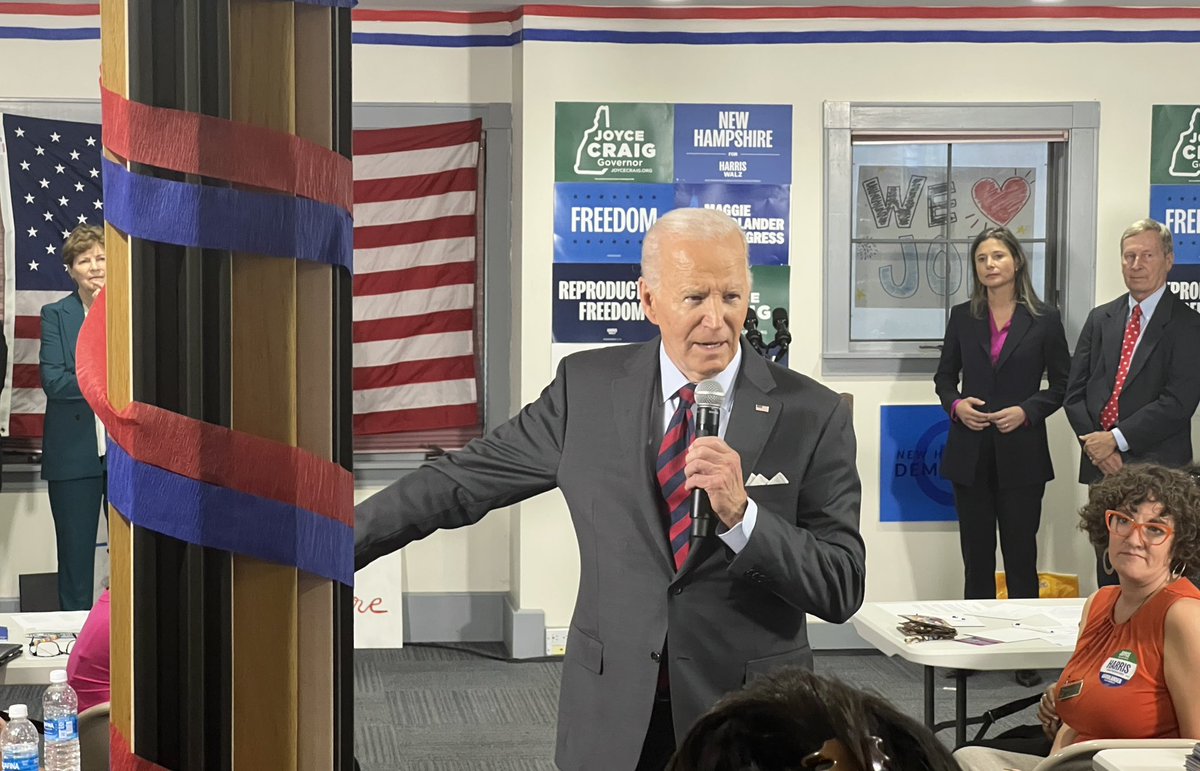 After a speech on Rx drug prices here in Concord, NH, POTUS stopped by the NH Democratic Party HQ to deliver a two-weeks-until-Election Day pep talk.