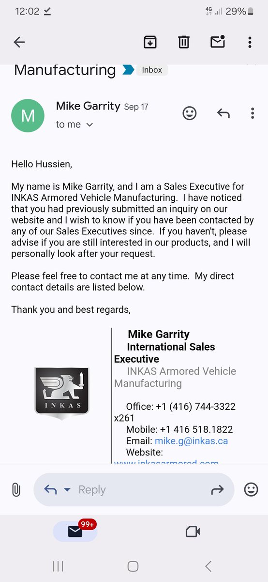 _chi1l's tweet image. My first account was banned for exposing this company #INKAS who replied that they don't sell armored vehicles to #Libya on Twitter 
And now I just found this in my emails trying to find venuerablity to sell their products knowing such transactions are often subject to  ..
