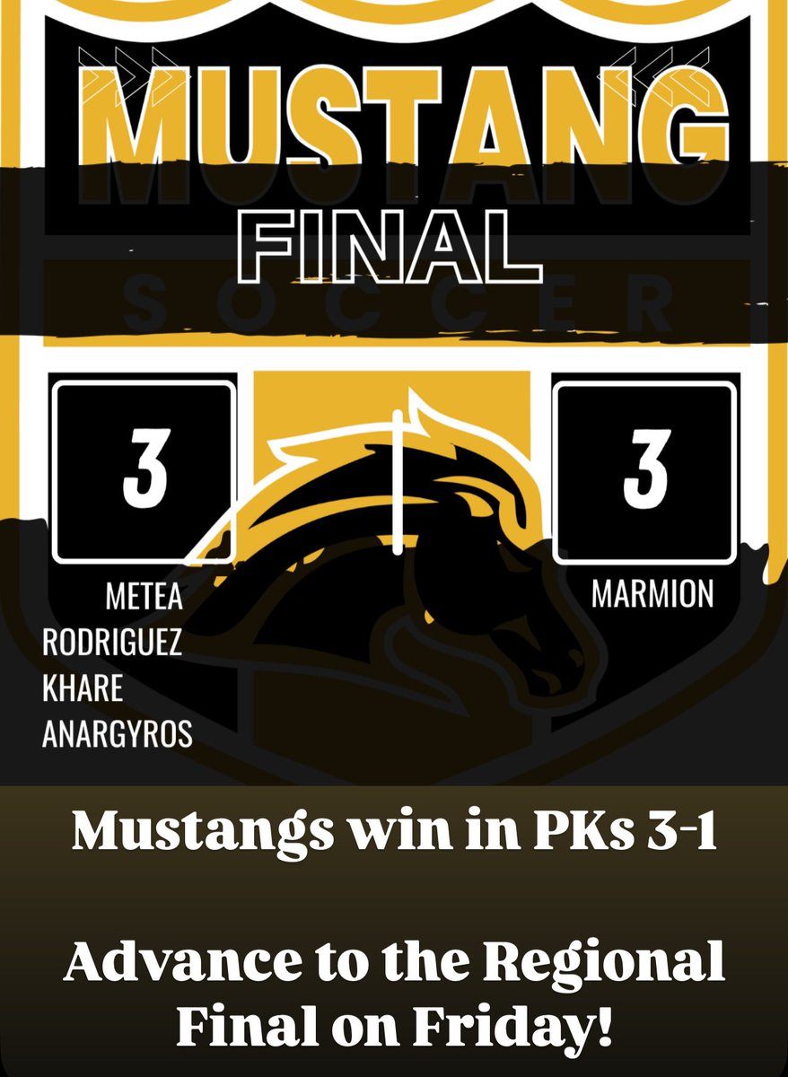 Varsity beat Marmion after pens in the IHSA Regional Semis. 3-3 after two overtimes, Pat Maroney made 3 saves in the shootout for the win! Goals in the game from Edson Rodriguez, Sahil Khare and Jake Anargyros. Regional final 6pm Friday at Marmion <a href="/MeteaBoosters/">Metea Boosters</a> <a href="/MeteaAthletics/">Metea Athletics</a>
