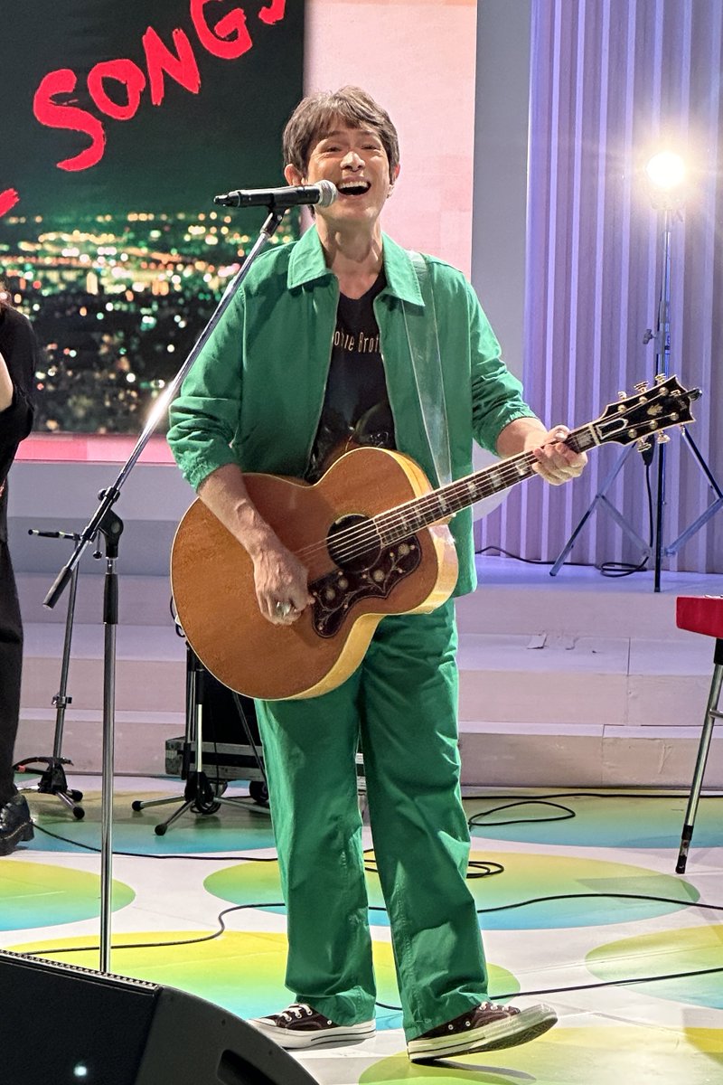 本日 #boomboom !生出演📺／ #江口洋介 さん📸💚 🎵#RideOn 〜新しい