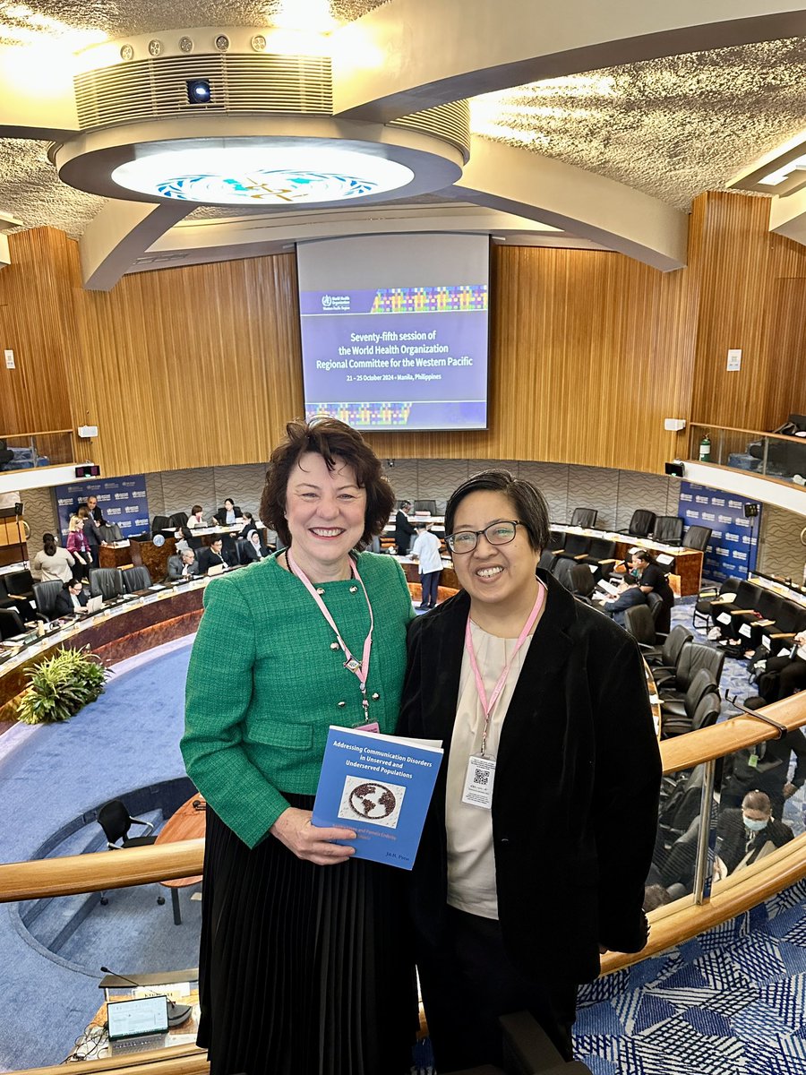 This week Dr Ferdzila Garcia and I are honoured to be representing <a href="/IALP_Global/">IALP</a> and speech-language pathologists at the Seventy-fifth session of the World Health Organization Regional Committee for the Western Pacific <a href="/WHOWPRO/">World Health Organization (WHO) Western Pacific</a> in the Philippines. <a href="/CSUMedia/">Charles Sturt Uni Media</a>
