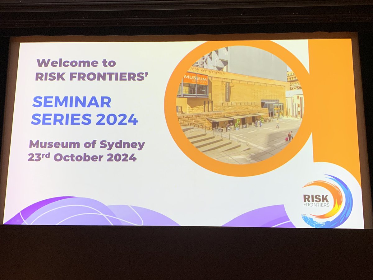 At the Risk Frontiers seminar in Sydney this afternoon, interested to see what they have been up to.