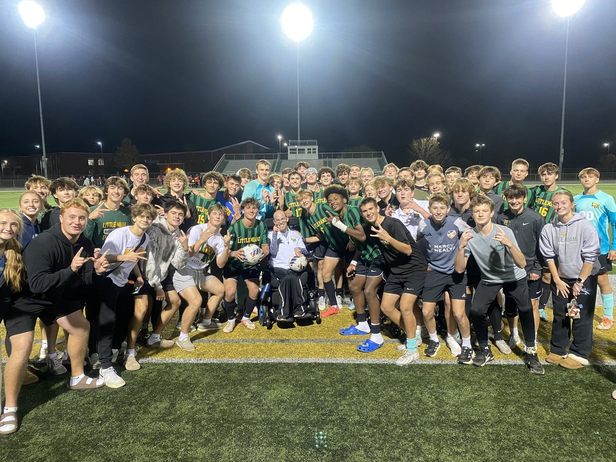 LM_M_Soccer's tweet photo. So many amazing moments this evening in a district semi final PK shootout victory that went to the 9th kicker.  Shoutout to an amazing student section and soccer community for supporting these young men.   Beyond proud of our group for all of their efforts tonight!! https://t.co/AEc5t9JJ0u