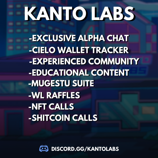 for over 3 years, Kanto Labs has been one of the premiere trading communities in Web3 📈

the benefits of being a Kanto member include:

➡️ exclusive memecoin alpha chat with 200+ highly active members
➡️ curated wallet tracker integrated into our server
➡️ educational trading