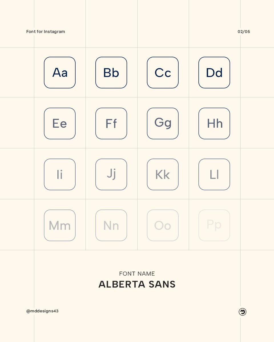 mddesigns43's tweet image. 🎨✨ Looking to level up your Instagram aesthetic?

Try out Albert Sans, a modern geometric sans-serif font family with 18 different styles!

#InstagramDesign #FontLove #AlbertSans #TypographyInspiration #ContentCreation #DesignTips