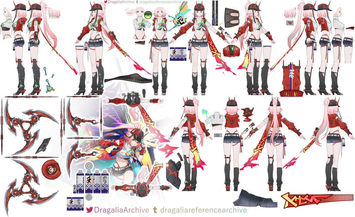 DragaliaArchive's tweet photo. Model references for
-Rappa
-Lynx
-Yukong
-Xueyi
Honkai: Star Rail
*Please note that Lynx's released model is missing the lining of her coat https://t.co/IglAyaCYS4