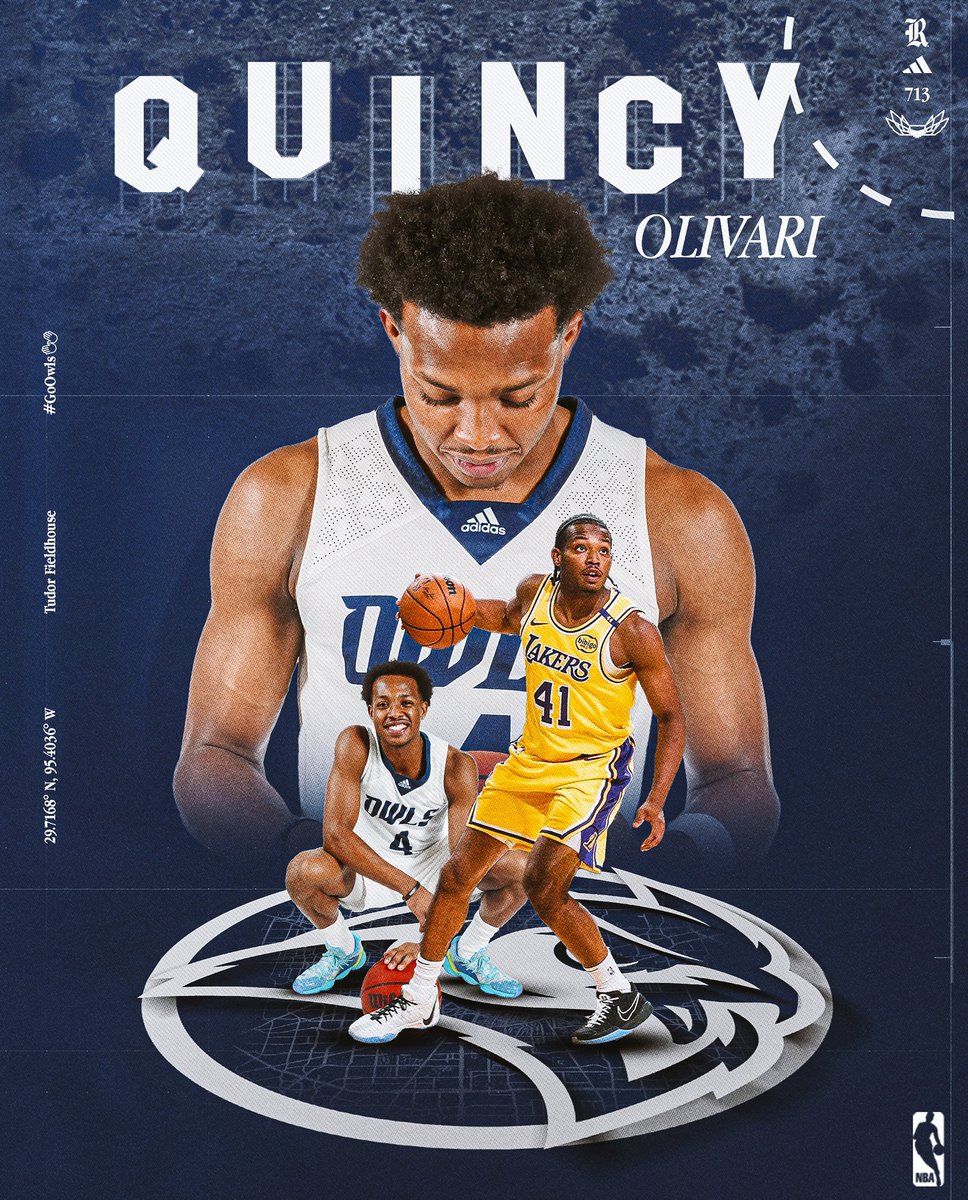 From H-Town to the City of Angels. Good luck to <a href="/quincyolivari/">Quincy Olivari</a> on his NBA debut!

#GoOwls👐