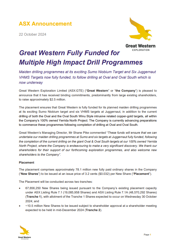 Great Western Exploration Ltd tweet media