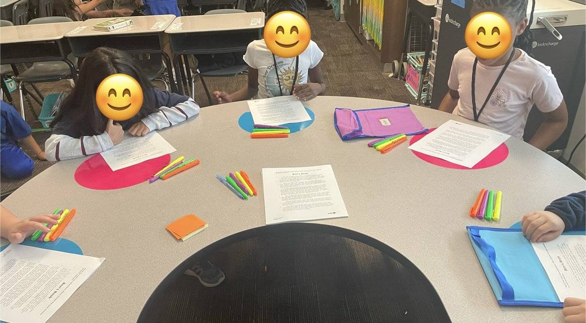 Schulzin3rd's tweet photo. This group is on 🔥🔥! Students worked to read and discuss the important text evidence in STAAR passages. They left “TRACKS” in the passage and talked about why the information they highlighted was important. Way to go, 3rd graders! #JPEPantherPride https://t.co/9oK0qTUyjG