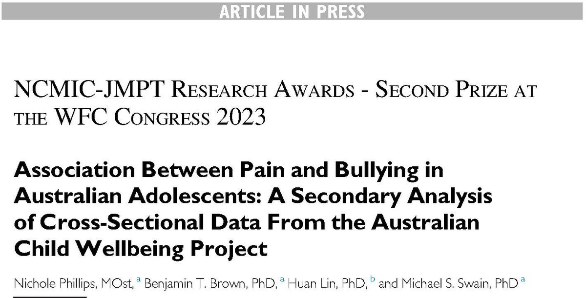 🎉 Hot off the press! The latest research from my talented PhD student, Nichole Phillip! <a href="/MacUniChiro/">Macquarie Uni Chiropractic</a>  authors.elsevier.com/sd/article/S01…