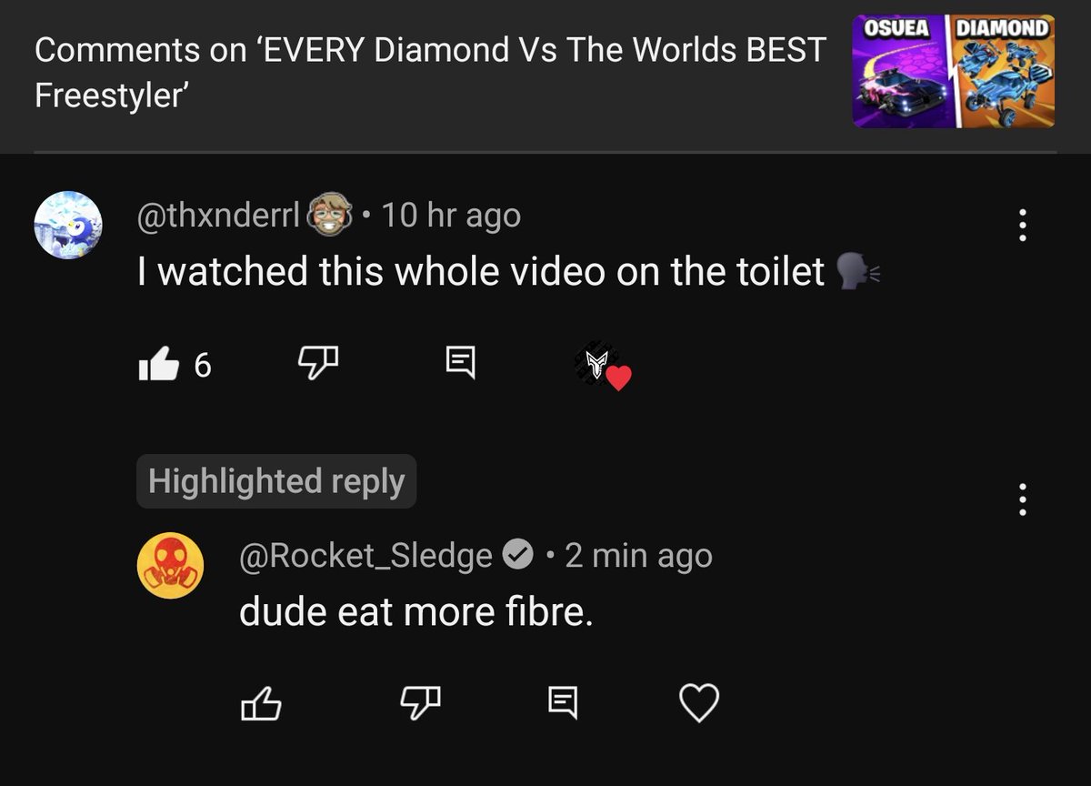 *Sees Sledge comment on your latest video*
😄

*Reads the comment*
😑

Anywho, new video is up now! Link in the comments ⤵️