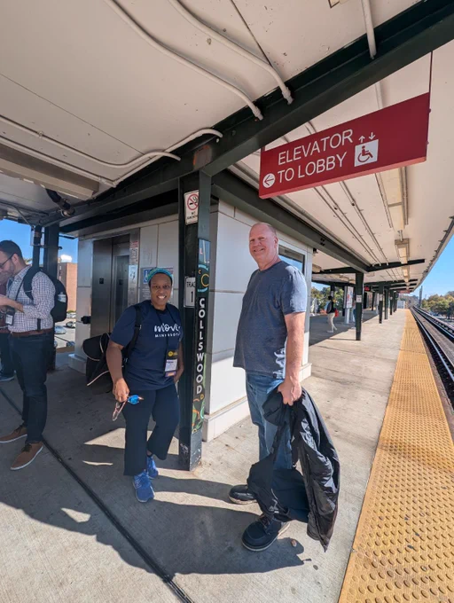 Theresa Nix takes a tour with the PATCO General Manager at the Collingswood station.