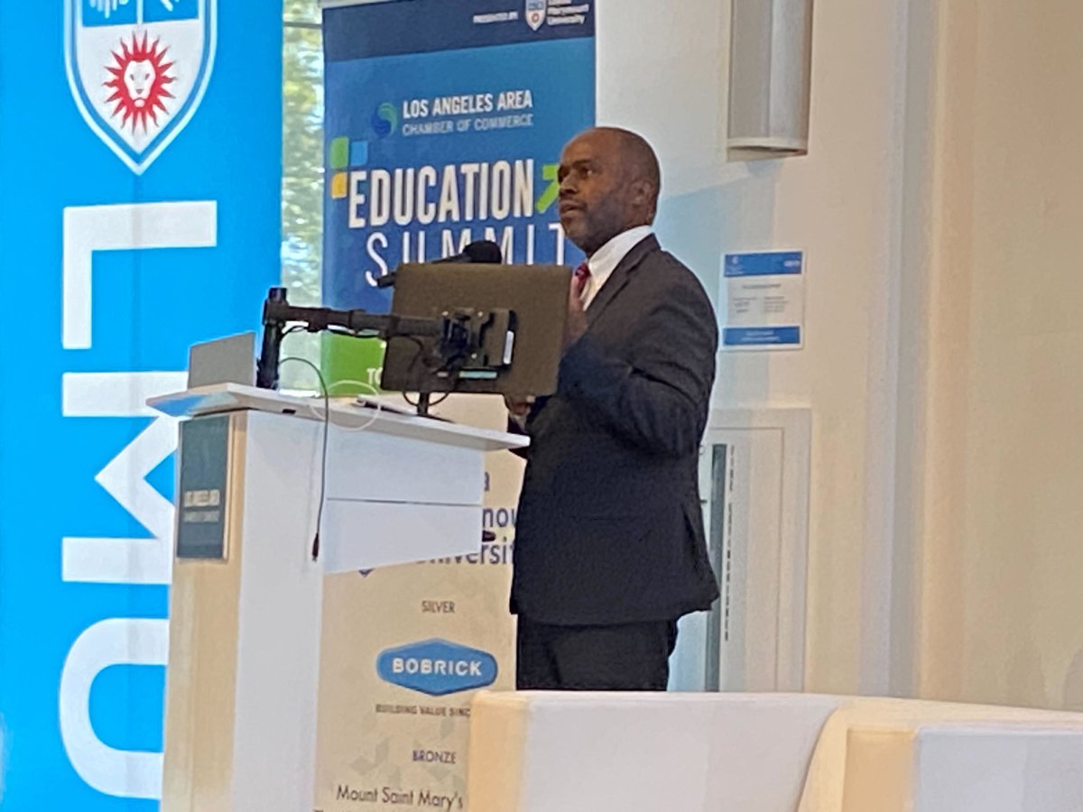 CA Department of Education (@cadepted) on Twitter photo Today, State Supt. <a href="/TonyThurmond/">Tony Thurmond</a> gave remarks at the annual Education Summit hosted by <a href="/LAAreaChamber/">L.A. Area Chamber</a>. He encouraged schools and businesses to work together to identify the skills needed in the workforce, ensuring that students are better equipped for real-world challenges. Today, State Supt. <a href="/TonyThurmond/">Tony Thurmond</a> gave remarks at the annual Education Summit hosted by <a href="/LAAreaChamber/">L.A. Area Chamber</a>. He encouraged schools and businesses to work together to identify the skills needed in the workforce, ensuring that students are better equipped for real-world challenges.