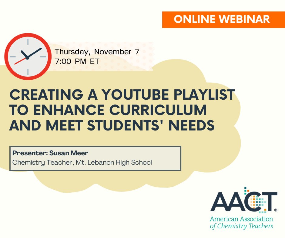 Register today for an upcoming webinar: Creating a YouTube Playlist to Enhance Curriculum and Meet Students' Needs  
⏰ Thu, Nov 7, 2024 from 7:00 PM - 8:00 PM ET    

Learn more: brnw.ch/21wO0Ha