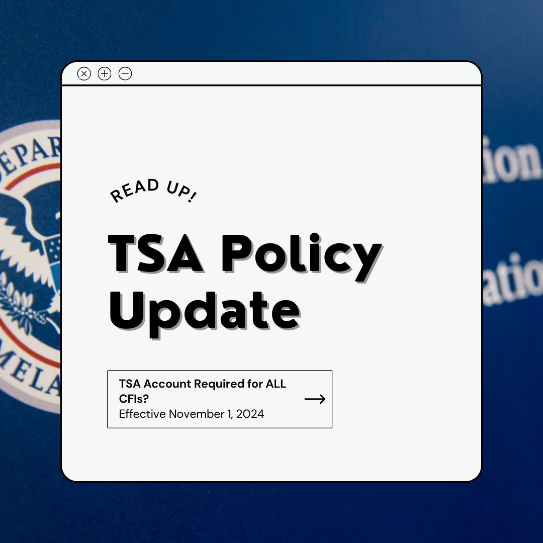 NAFIInstructors's tweet image. Click Here: jasonblair.net/?p=4146 to read a short article on the TSA Policy Updates!
-
#TSAUpdates #FlightTraining #CFI #AviationNews #PilotTraining #AviationRegulations #FlightInstructors #AviationSafety #TSA #FlightSchool #NAFI #Aviation #Pilot
