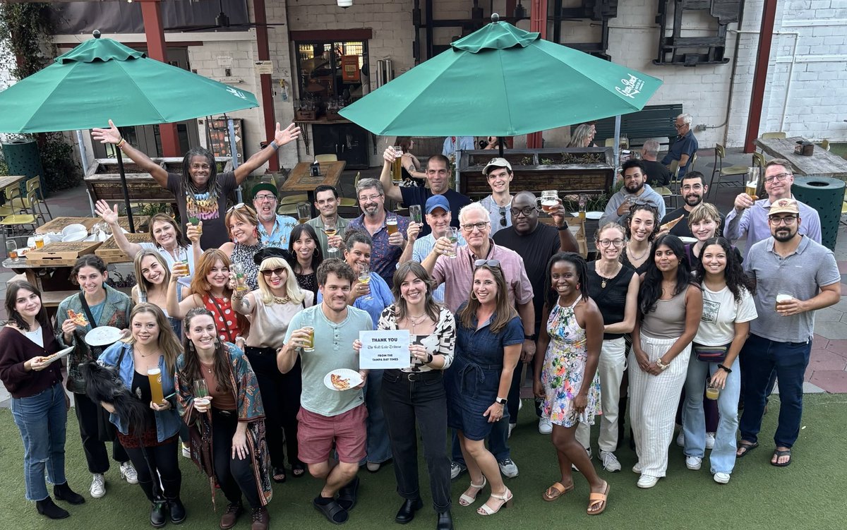Cheers to our friends at the <a href="/sltrib/">The Salt Lake Tribune</a> who sponsored our first gathering tonight of the @tb_times newsroom at a local brewery 13 days after Milton sent a crane crashing into our building, ruining much of what we had inside. Nothing can stop this group’s resilient spirit.