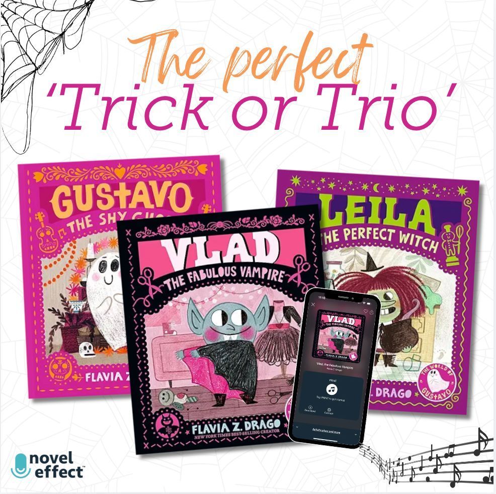 No tricks - this epic trio is now on Novel Effect! 🎶 Get ready for hauntingly fun soundscapes that entrance listeners and teach sweet lessons along the way! 👻  Fly into the World of Gustavo and friends on Novel Effect: buff.ly/3A88uQH