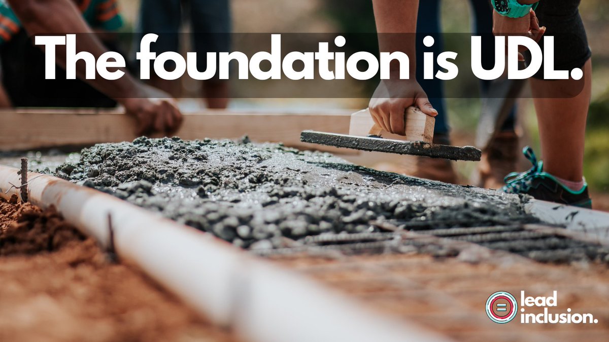 🔧 UDL is planning lessons from the outset based on the variation we know we have in every #classroom of #students. #Differentiation is added later. The foundation is #UDL. #LeadInclusion #EdLeaders #Teachers #TeacherTwitter
