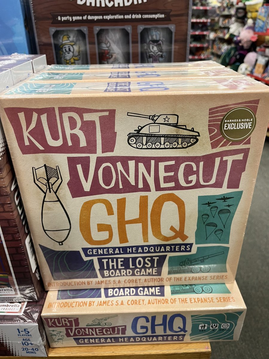 Kurt Vonnegut made a board game, and they just now published it? Was this something I missed Gen Con? Anyways, found at the Greenwood Barnes and Noble