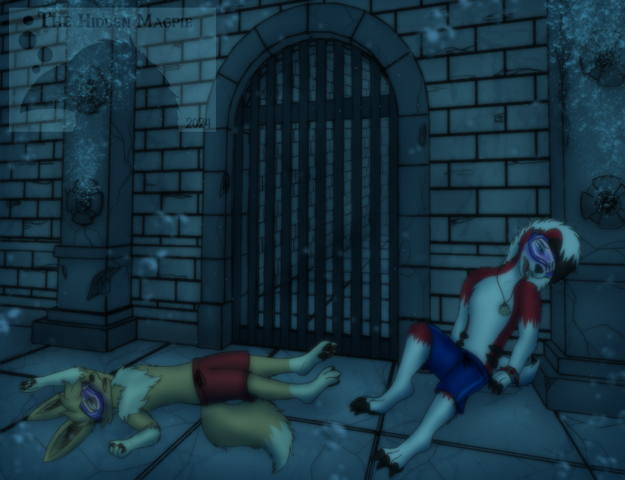 "Trapped In The Ruins," Colored drawing for a Discord user.