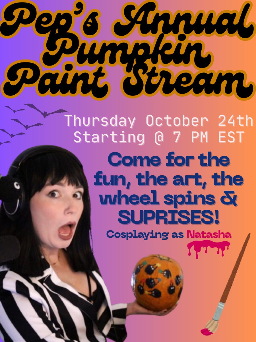 Natasha requires your 🫵 presence THIS Thursday for the annual special Halloween event! 👀🎃🎨