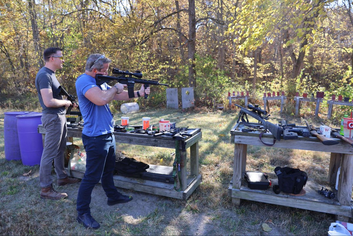 LucasKunceMO's tweet image. Great day at the range today with my friend @AdamKinzinger. We got to hang out with some union workers while exercising our freedom. Always have your first aid kit handy. Shrapnel can always fly when you hit a target like today, and you’ve got to be ready to go. We had four first…