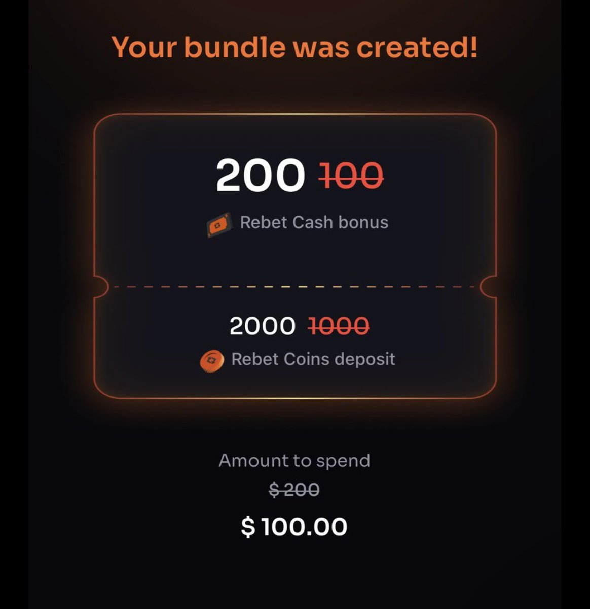 Interfaccia promozionale Rebet