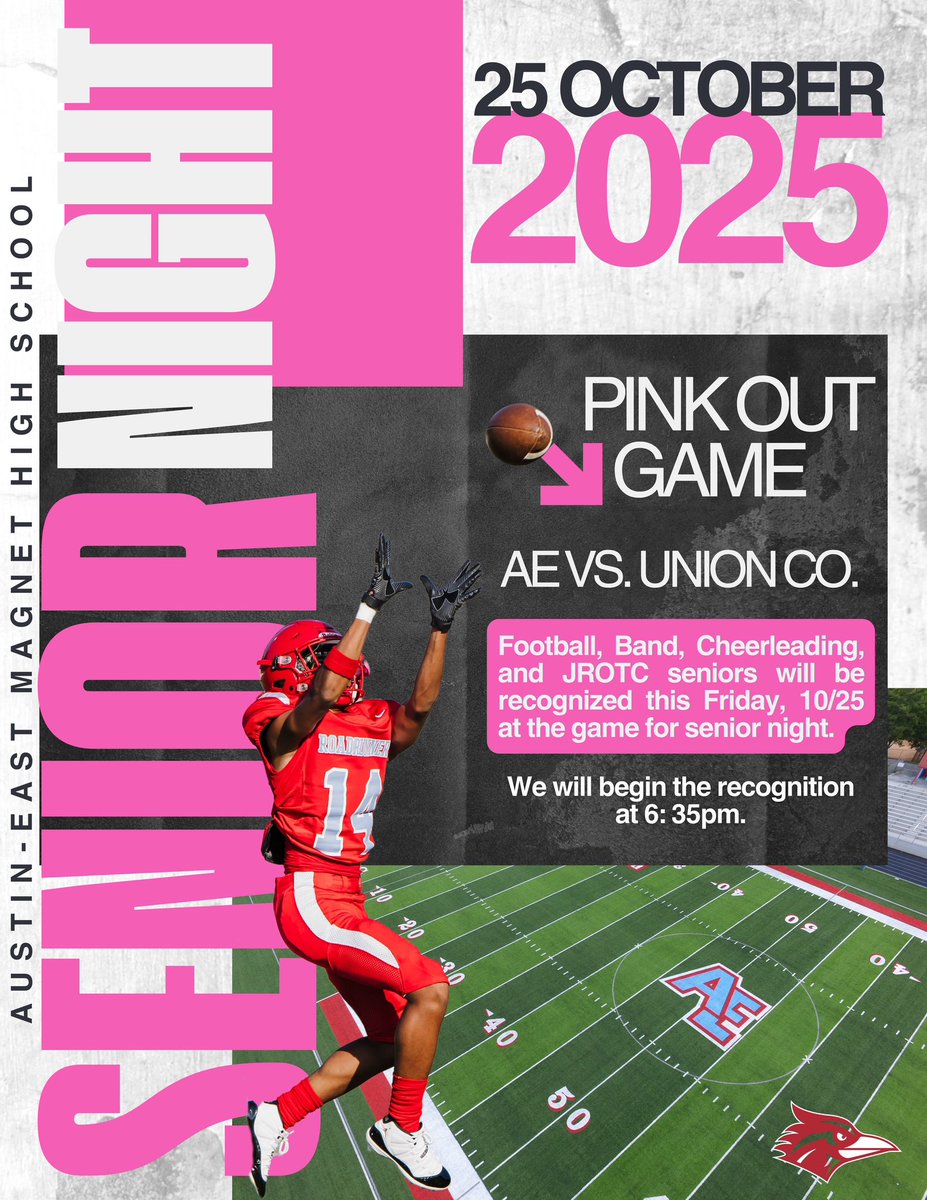 Game Friday 10/25 vs. Union County. It’s Senior Night and Pink Out!! See you up on the hill. #beepbeep