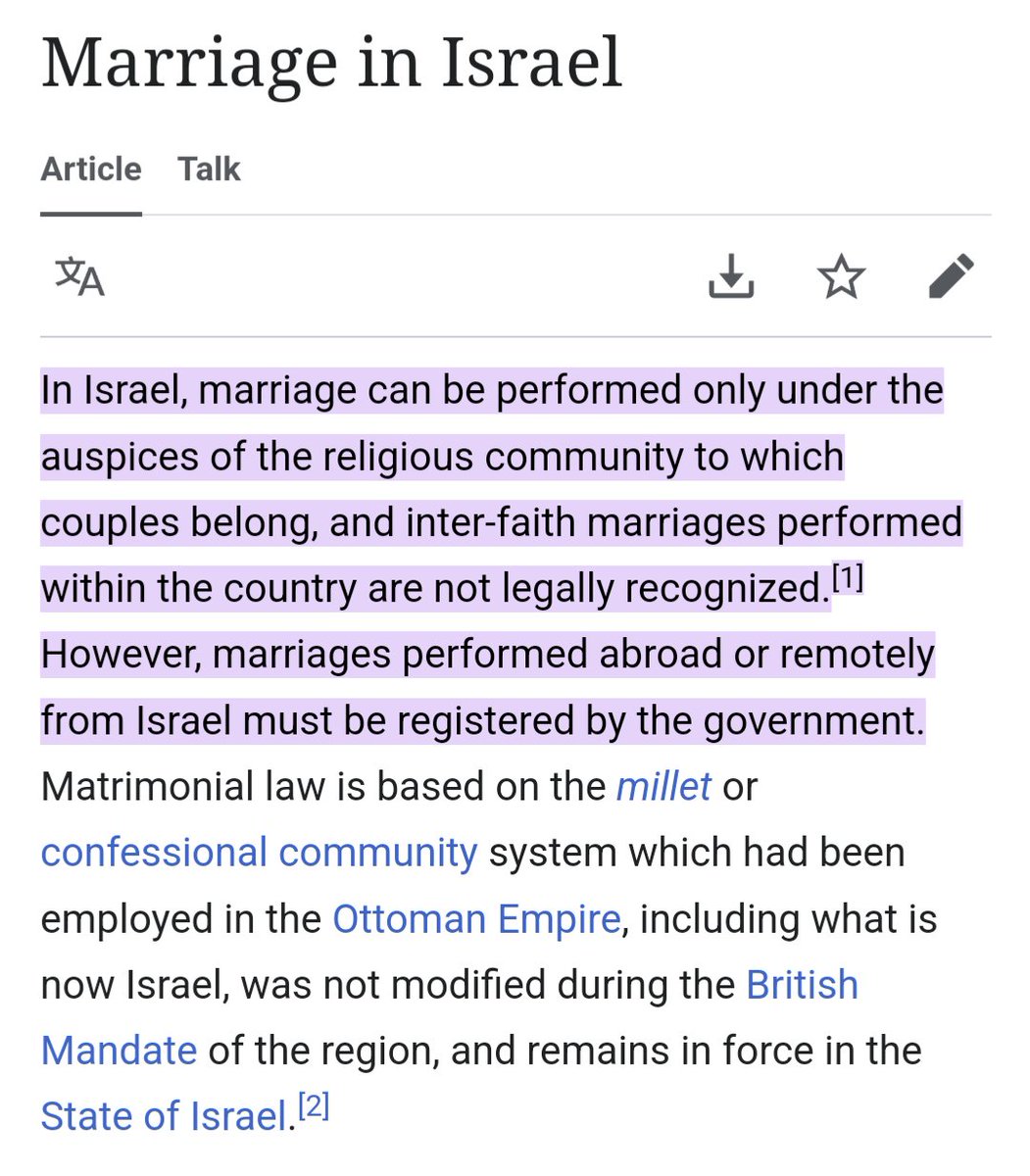 Noahpinion's tweet image. Whoa I just learned that interfaith marriage is illegal in Israel!!

What the fuck?? This is insane.