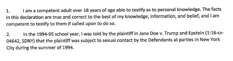 RealDaveMarks's tweet photo. @realDonaldTrump #DontVoteForRapists

There are sworn affidavits of Trump RAPING, beating, and threatening to kill a 13 year old girl. In light of this and him admitting to and being for being a sexual predator, how can anyone decent person for vote him? https://t.co/wS0z7Mt2uO