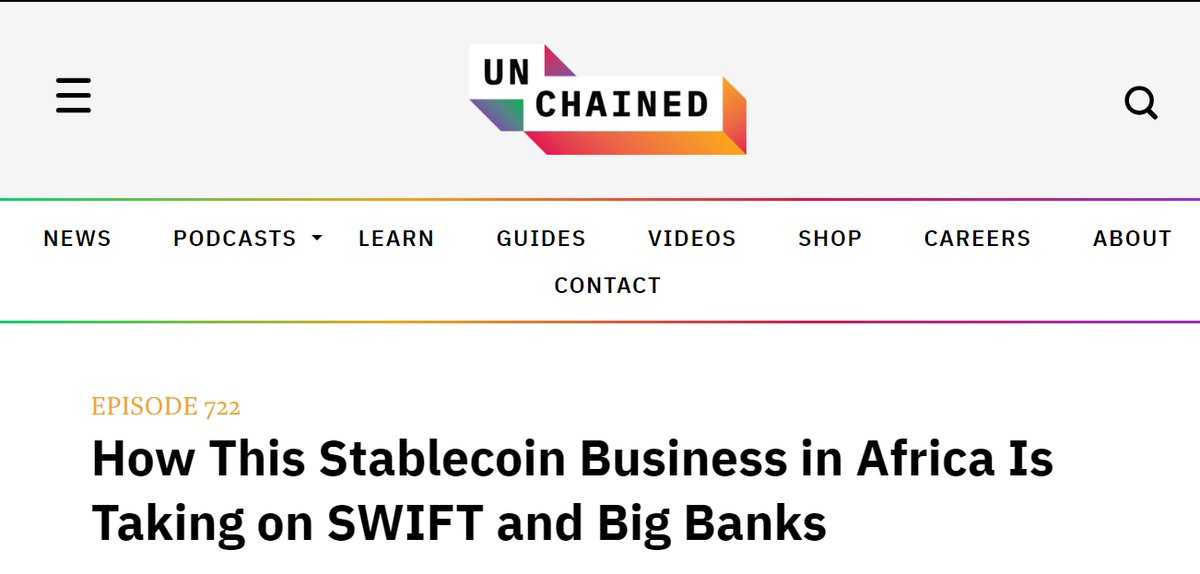 kengne steve (@steve_kengne) on Twitter photo On #Unchained the Podcast, <a href="/chrismaurice/">Chris Maurice⚜️</a> , the CEO of <a href="/yellowcard_app/">Yellow Card</a> , shares how stablecoins like USDT are revolutionizing businesses across the African continent, solving real-world problems, and even challenging SWIFT! 🚀
unchainedcrypto.com/?p=29615 On #Unchained the Podcast, <a href="/chrismaurice/">Chris Maurice⚜️</a> , the CEO of <a href="/yellowcard_app/">Yellow Card</a> , shares how stablecoins like USDT are revolutionizing businesses across the African continent, solving real-world problems, and even challenging SWIFT! 🚀
unchainedcrypto.com/?p=29615