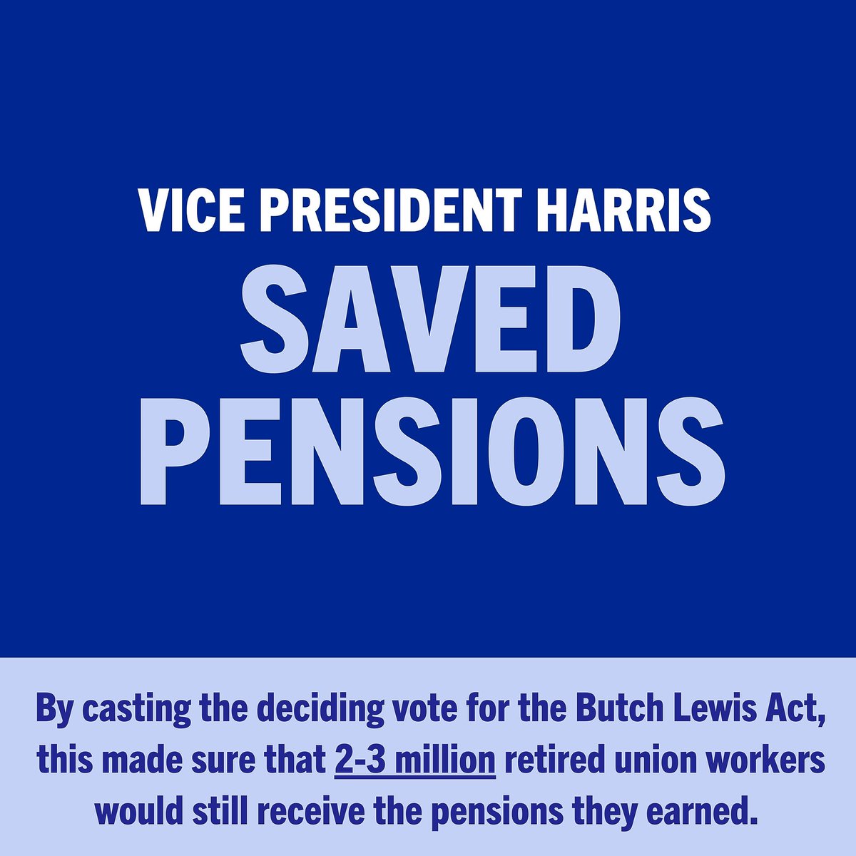 CrystalLCochren's tweet photo. As part of the most pro-union administration in history, VP Harris has created millions of good-paying jobs here at home. She is a strong supporter of the PRO Act and cast the deciding vote on legislation that is saving hundreds of thousands of union workers’ pensions
#HarrisWalz https://t.co/oDo2Glcu19