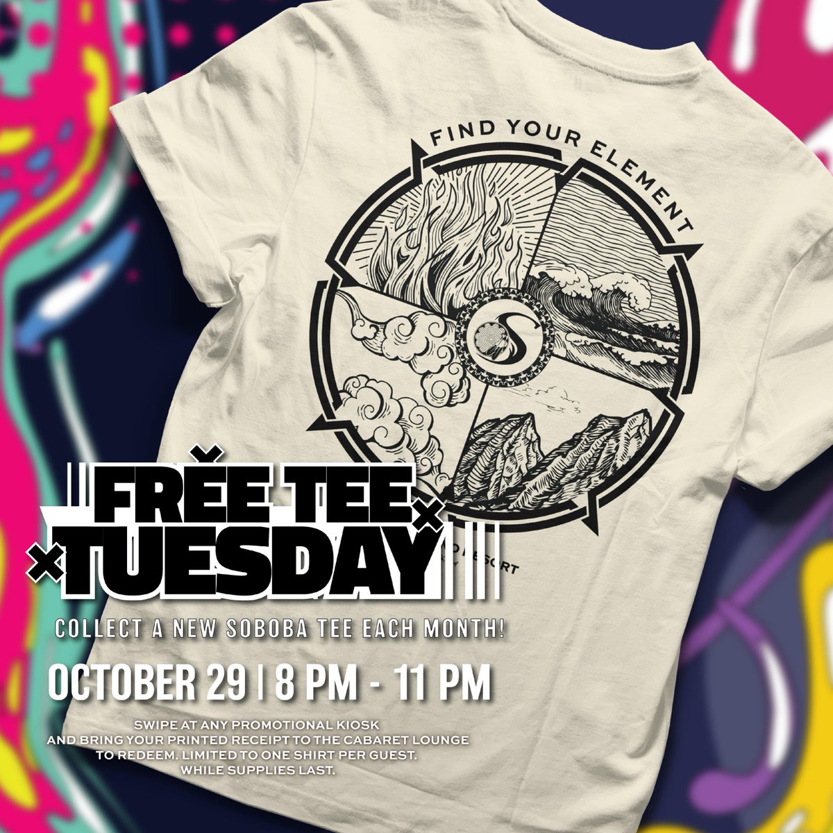 SobobaCasino1's tweet image. Next Tuesday is Free Tee Tuesday! 🤩 Meet us in the Cabaret Lounge from 8 PM - 11 PM to get yours! #FindYourElement #SobobaRewards

🔗 Soboba.com
