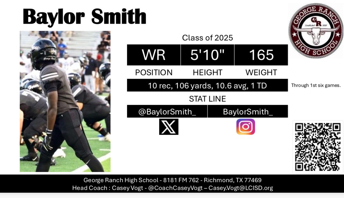 GRHS Football (@grhs_football) on Twitter photo 🗣️ Recruit Of The Day, Relentless Baller! <a href="/baylorsmith_/">BAYLOR SMITH</a> #RecruitTheRanch #WeAreGR 🐂 <a href="/CoachCaseyVogt/">Casey Vogt</a> 🗣️ Recruit Of The Day, Relentless Baller! <a href="/baylorsmith_/">BAYLOR SMITH</a> #RecruitTheRanch #WeAreGR 🐂 <a href="/CoachCaseyVogt/">Casey Vogt</a>