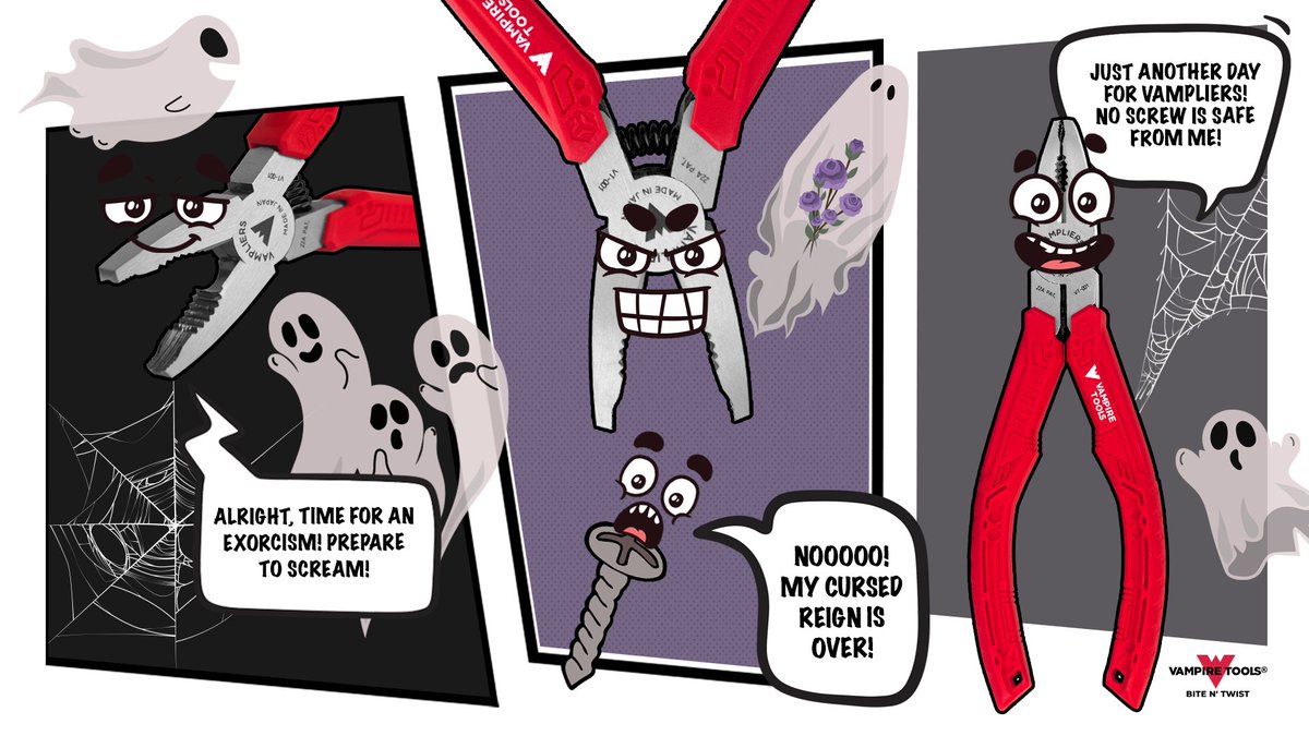 Vampire_Tools's tweet image. When screws become possessed, who you gonna call? Screwbusters! 👻 Our screw extractor pliers are on a mission to exorcise those stubborn screws this Halloween!

VAMPLIERS® 6.25″ SCREW EXTRACTION PLIERS
tinyurl.com/2s3n3rnj

#pliers #screwremover #vampiretools #handtools