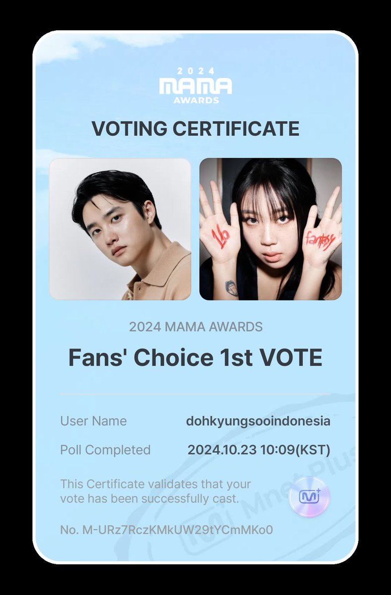 241023

RT and Reply with :

I vote #do for #2024MAMAVOTE