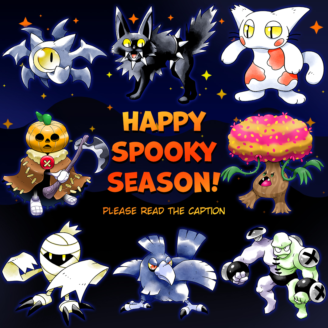 Happy (almost) Halloween! I usually draw some spooky monsters this time each year but I've been too busy lately. Comment with a halloween-related monster idea and I'll pick my favorite one to draw!
🎃⚰️🦴🍬💀🕷️🕸️🦇