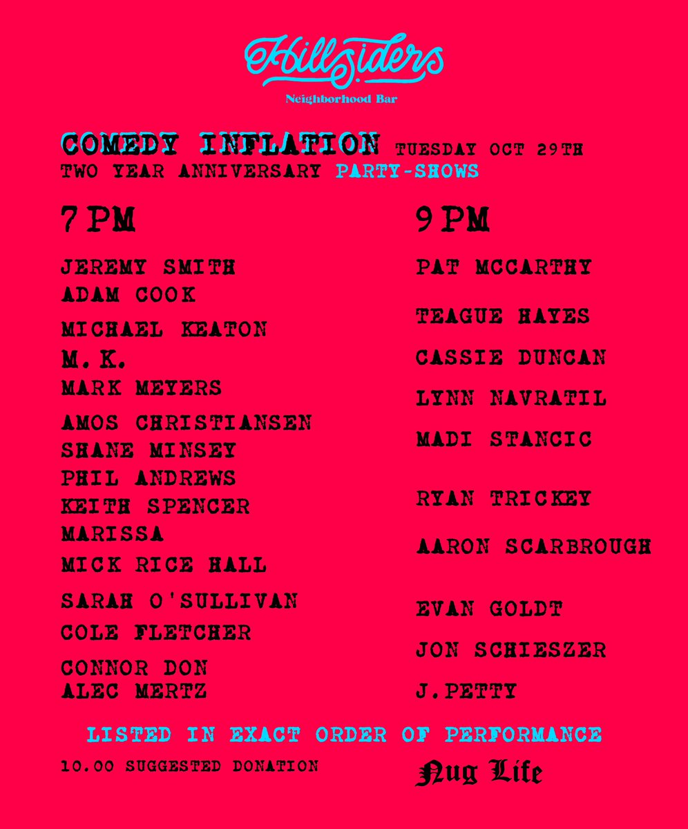 JonSchieszer's tweet image. Kansas City this is the one 
Tuesday Oct 29th Hillsiders 
#WeHaveFun