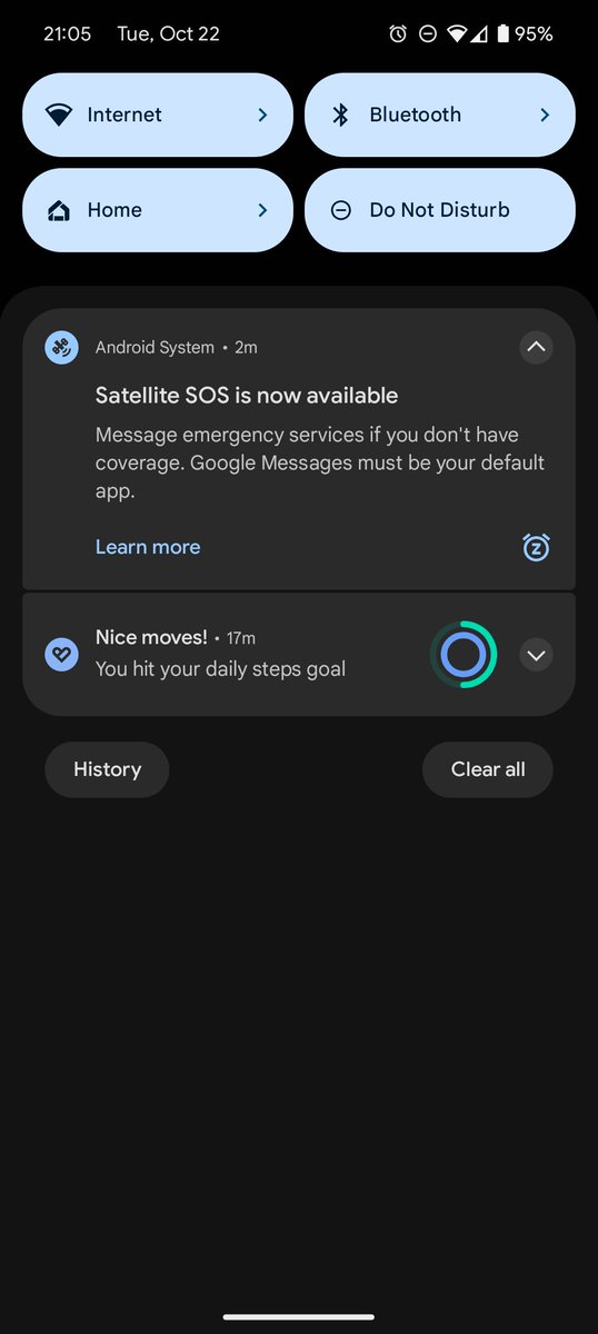 StephDizzle30's tweet photo. @MobileSyrup Just got a notification that SOS Satellite Messaging was available on my Pixel 9 Pro. I'm in Canada. https://t.co/aykji9hjim