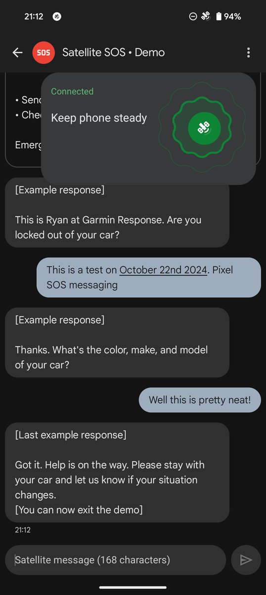 StephDizzle30's tweet photo. @MobileSyrup Just got a notification that SOS Satellite Messaging was available on my Pixel 9 Pro. I'm in Canada. https://t.co/aykji9hjim