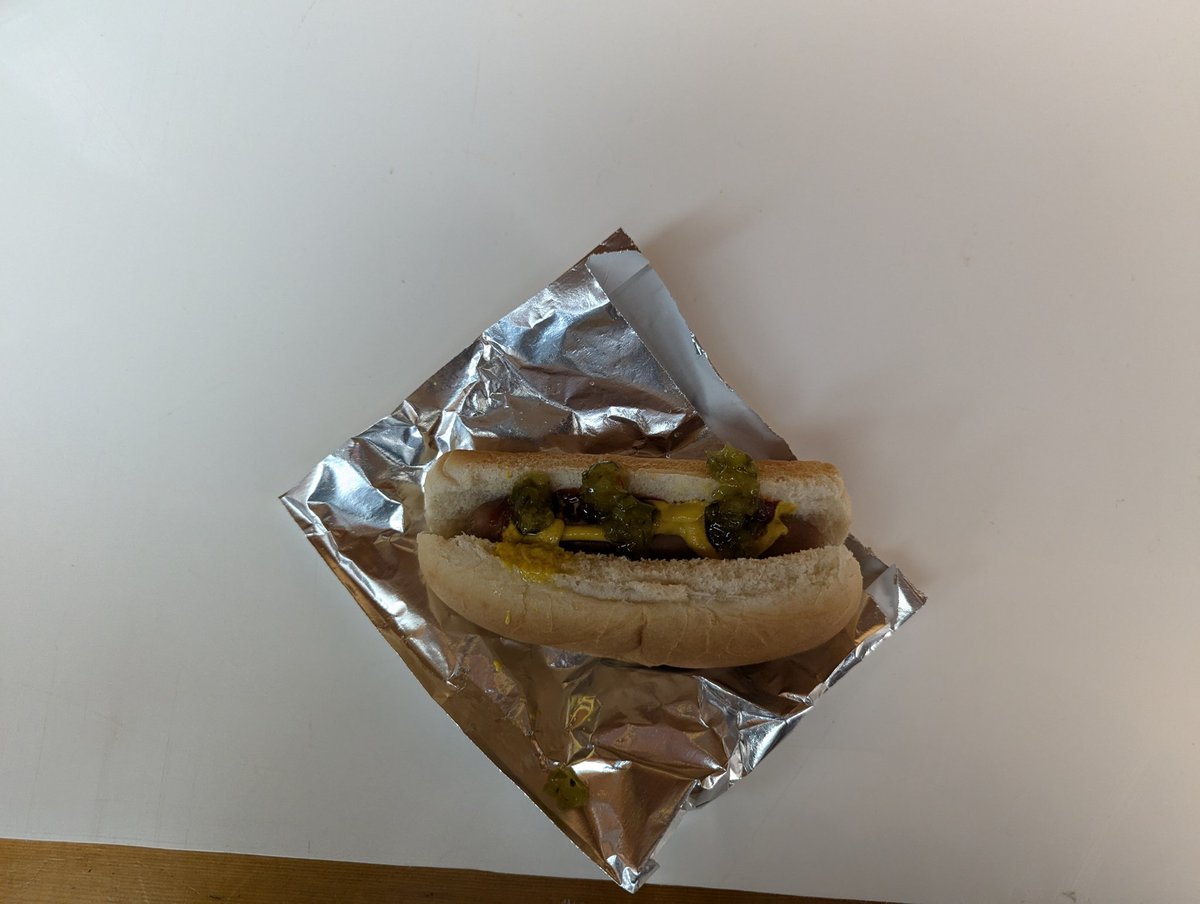 GrantTrayner's tweet photo. Early start to the Arena Hot Dog Rankings. 

1. Blind River Memorial Community Centre
A small dog (6 inch) steamed with a warm bun. The bun wasn't soggy and was fresh. Offered ketchup, mustard and relish. 7.0/10 https://t.co/hIR0n4zdgp