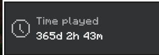 Finally a year played in minecraft