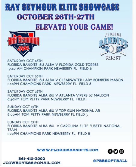 KieraCarow's tweet photo. Super excited for The Ray Seymour in Gainesville area this weekend! Schedule is out with fields and times. https://t.co/awrLEANnQq