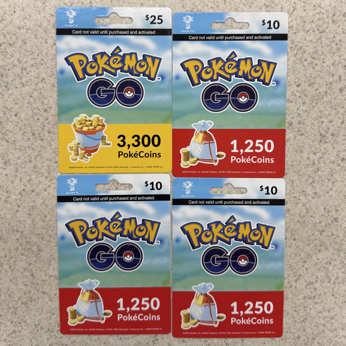 I'm giving away 4 Pokemon GO gift cards: $10 $10 $10 $25 There will be 4 Pokemon Go challenge tweets and 1 winner in each category. 1st Challenge rewards $10 Gift Card I'm giving away 4 Pokemon GO gift cards: $10 $10 $10 $25 There will be 4 Pokemon Go challenge tweets and 1 winner in each category. 1st Challenge rewards $10 Gift Card