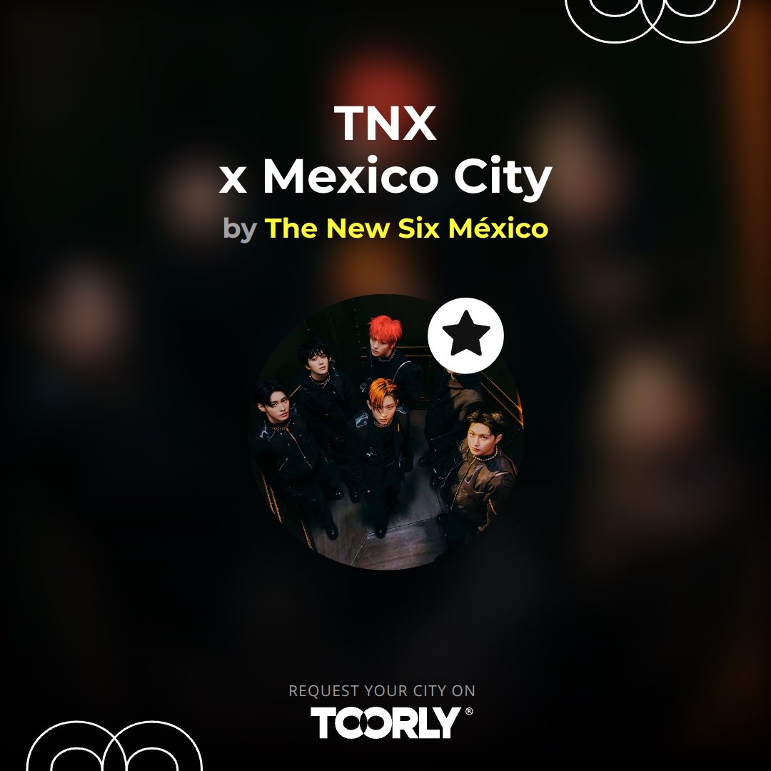TNX_Mexico's tweet photo. Haz que tu voz sea escuchada. Registra tu interés en asistir a un concierto de #THENEWSIX en México en @TOORLY y ayúdanos a hacer que suceda. Este es nuestro momento para brillar.
🔗 https://t.co/FSesLRH45S
#TheNewSixEnMéxico #TOORLY https://t.co/J8R5wVMvVf